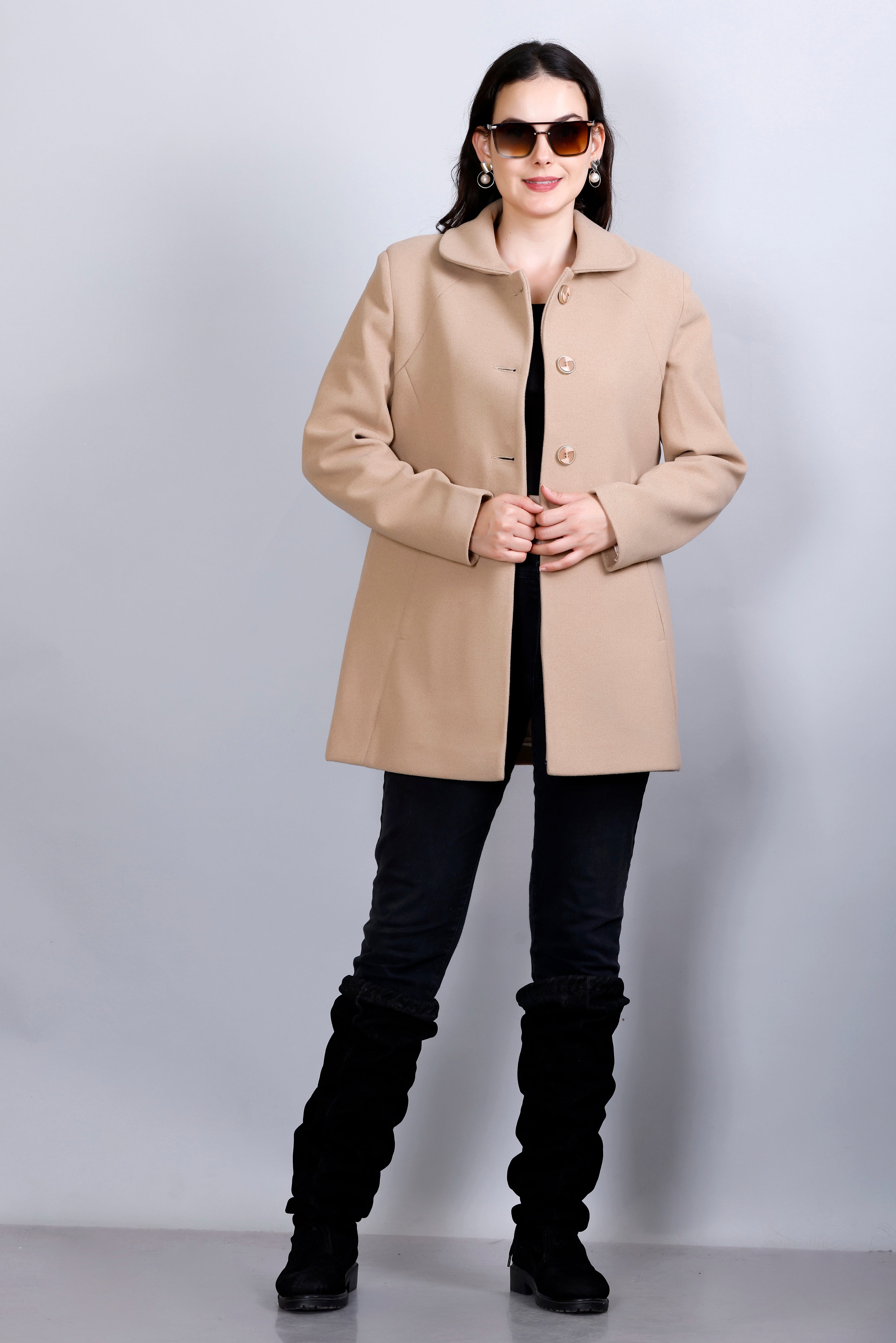 Women's Winter Tweed Stylish Coat