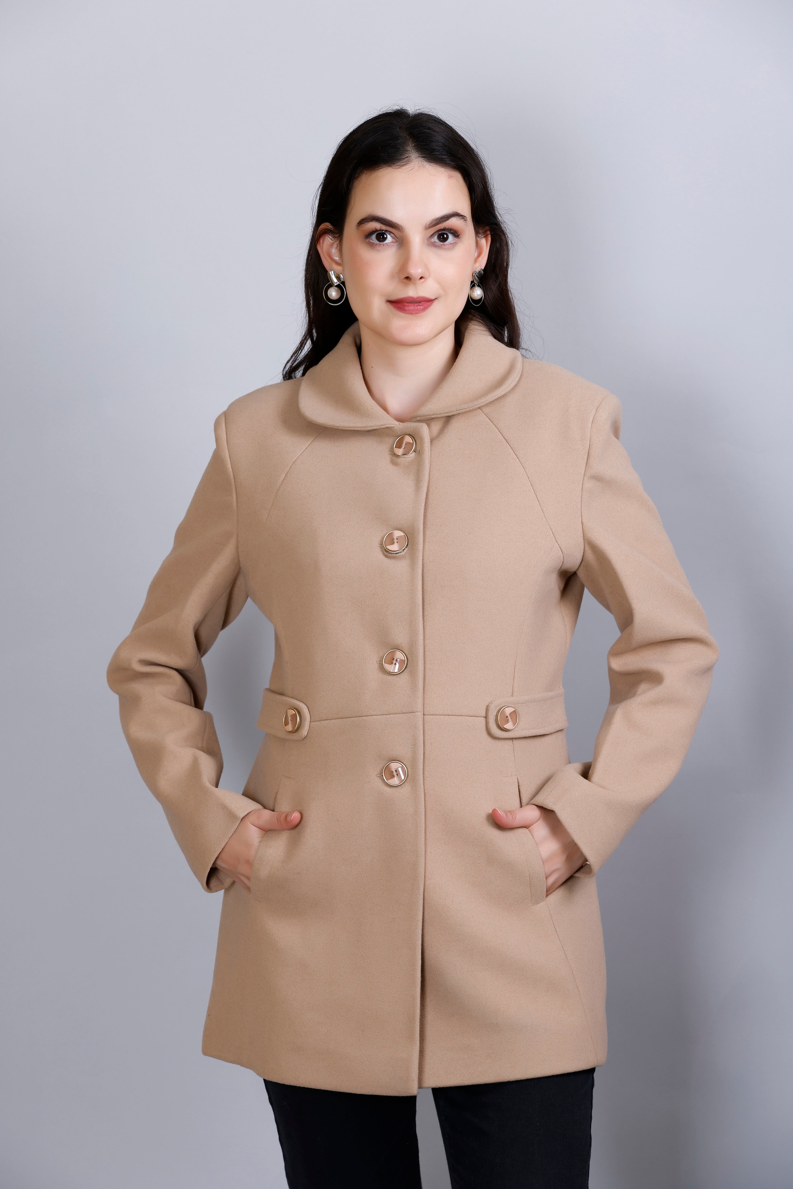 Women's Winter Tweed Stylish Coat