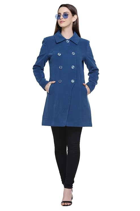 Women's Tweed Solid Winter Coat For Women