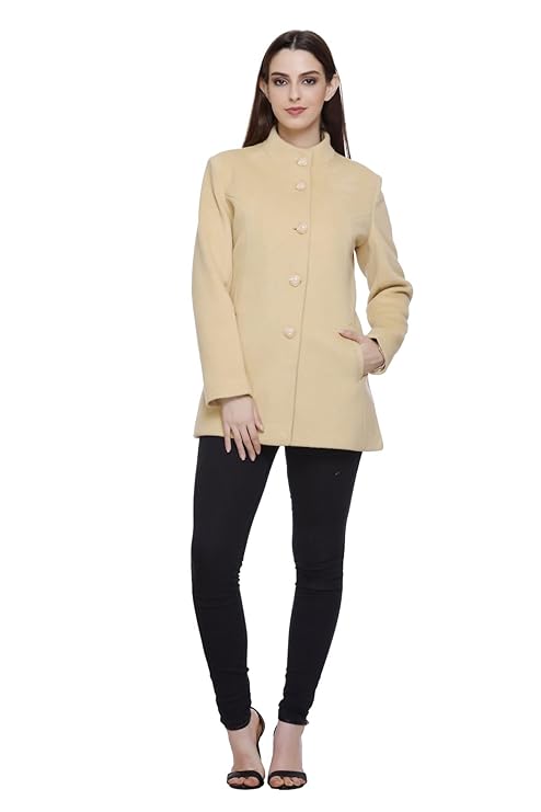 Hood Culture Women's Winter Tweed Coat, Color Beige