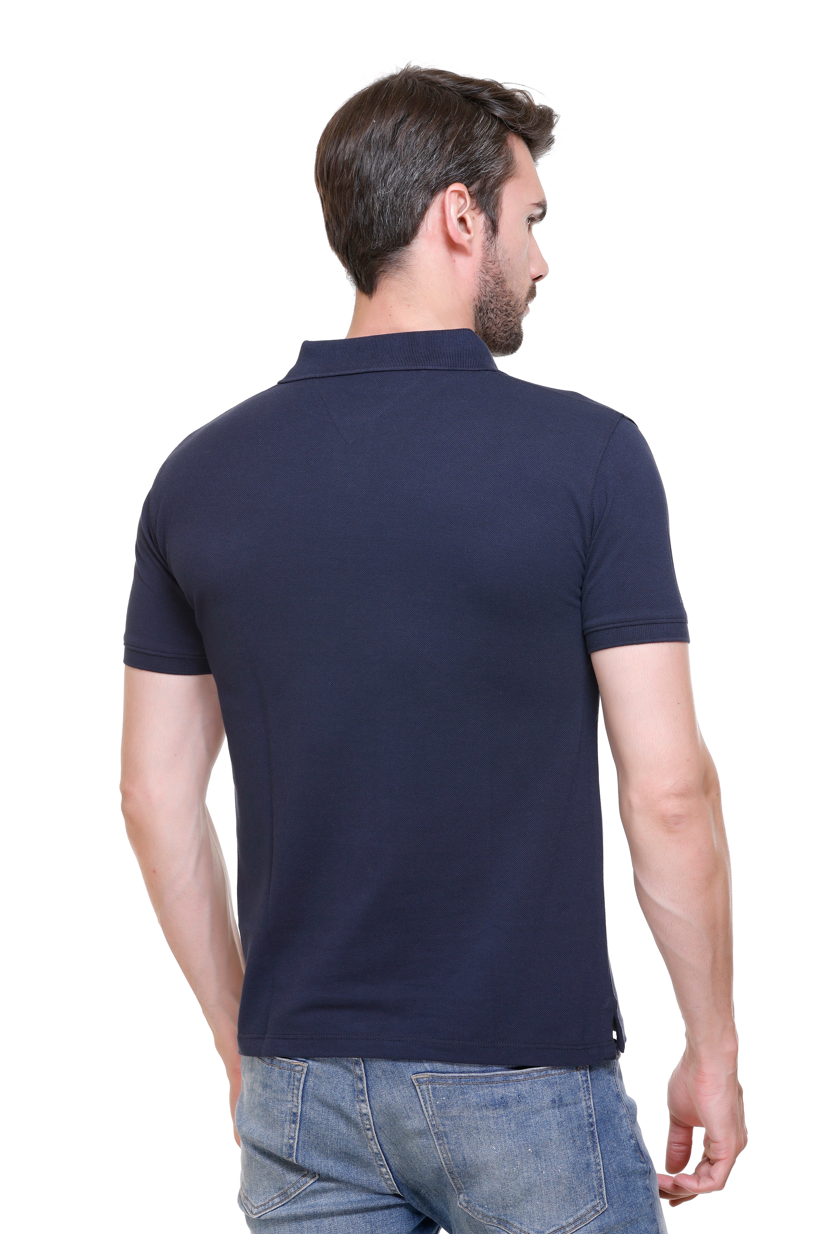 Hood Culture Men’s Solid Cotton Polo T-Shirt – Half Sleeve