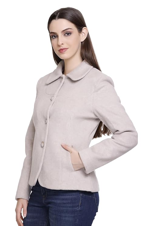 Women's Winter Tweed Woolen Short Length Coat