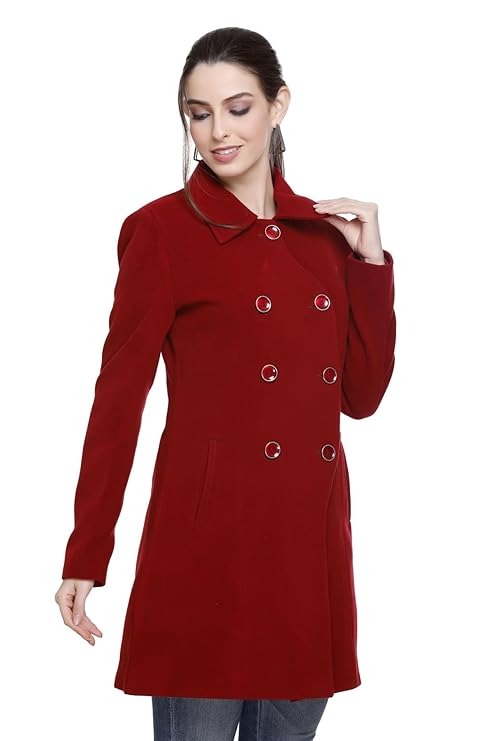 Women's Tweed Solid Winter Coat For Women