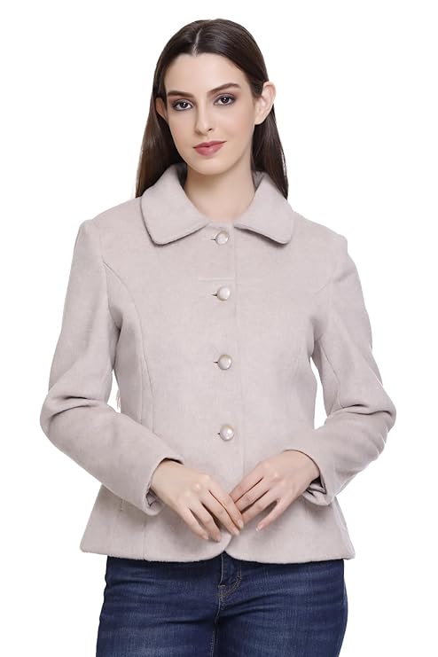 Women's Winter Tweed Woolen Short Length Coat