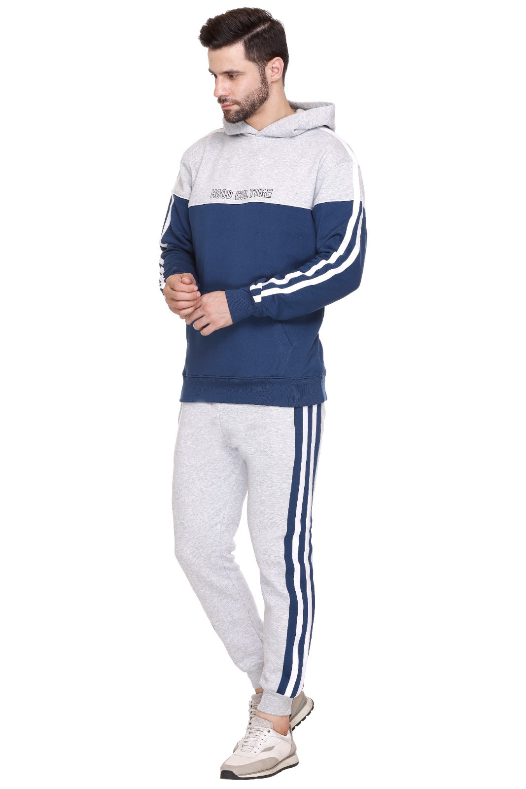 Men's Solid Hood Tracksuit